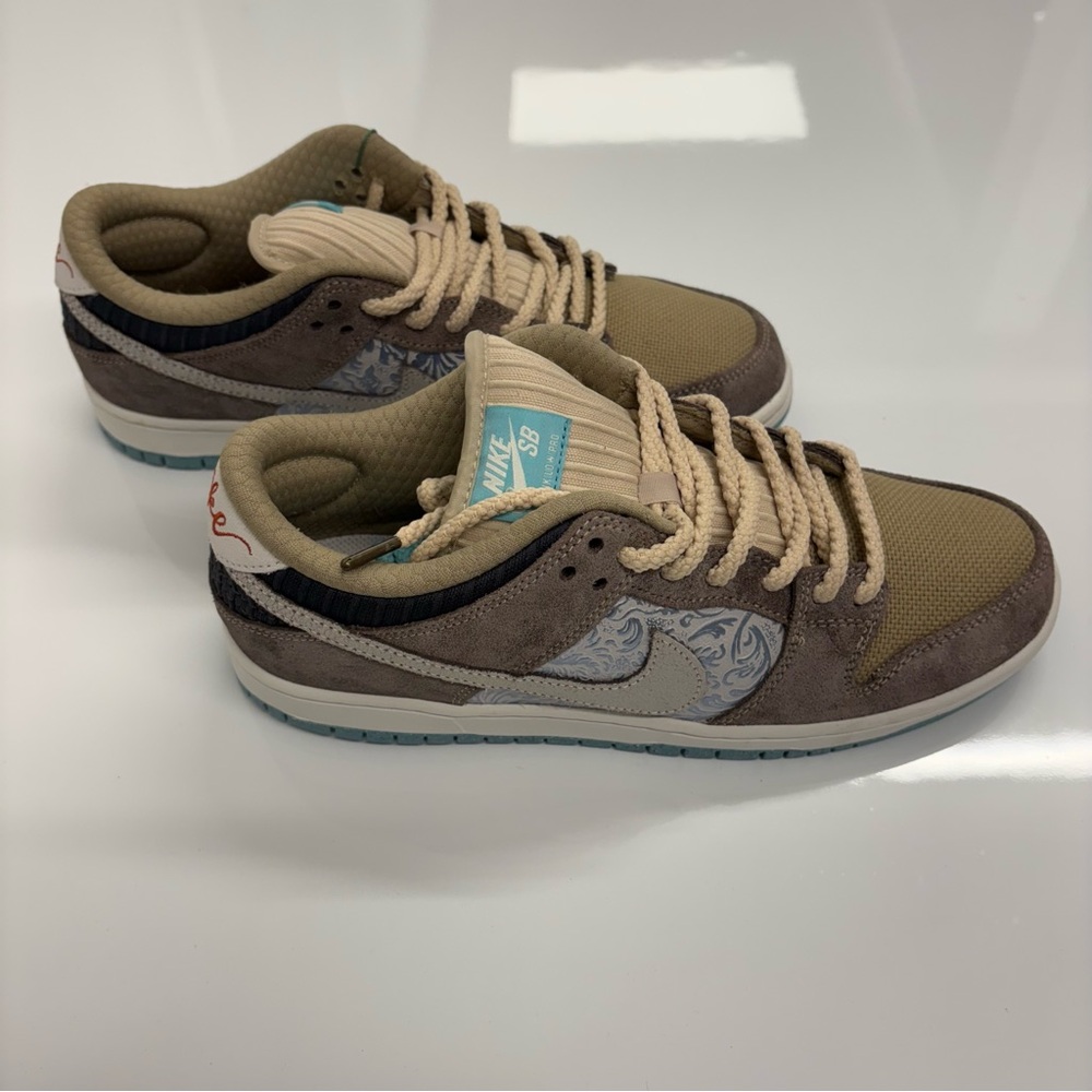 Nike SB Dunk Low Pro QS Brown Tan Paisley – Men’s US 10 – Extra Laces FZ3129-200 - Picture 3 of 8